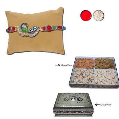 "RAKHIS -AD 4330 A (Single Rakhi),  Mussoorie DryFruit Box - code DFB10000 - Click here to View more details about this Product